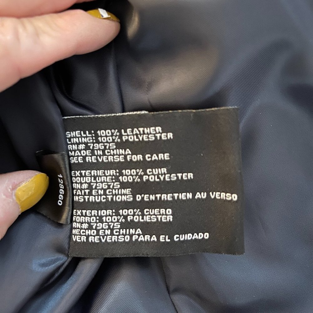 Michael Kors Black Leather Moto Jacket XS - Picture 8 of 16